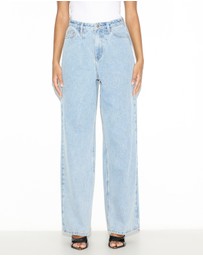 Dazie - Naples Pleat High Waisted Relaxed Jeans