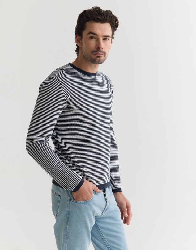 Oxford - Liam Stripe Crew Neck