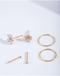 Lovisa - Gold Flower Nose Jewellery 6-Pack