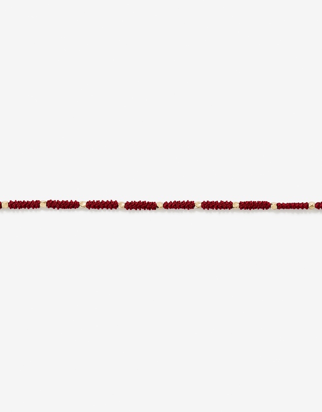 Michael Hill - Burgundy Cord Bead Bracelet in 10kt Yellow Gold