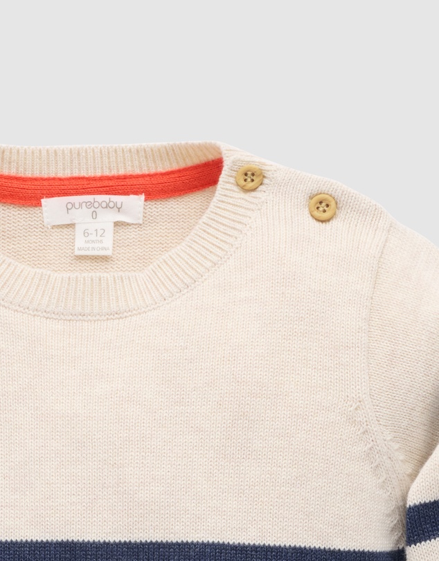 Purebaby - Classic Striped Jumper-Kids-Babies