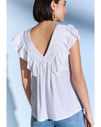NEXT - Sleeveless Ruffle V-Neck Top