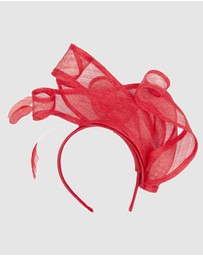 Max Alexander - Sinamay Red Racing Fascinator