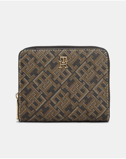 Tommy Hilfiger - TH Icon Medium Zip-Around Wallet with Flap Mono Print
