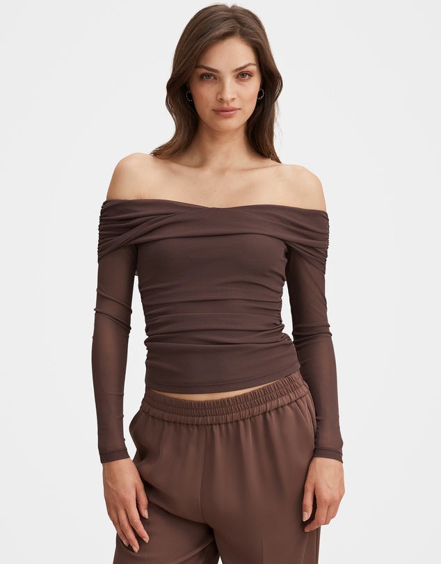 Forever New - Gigi Mesh Twist Bardot Top