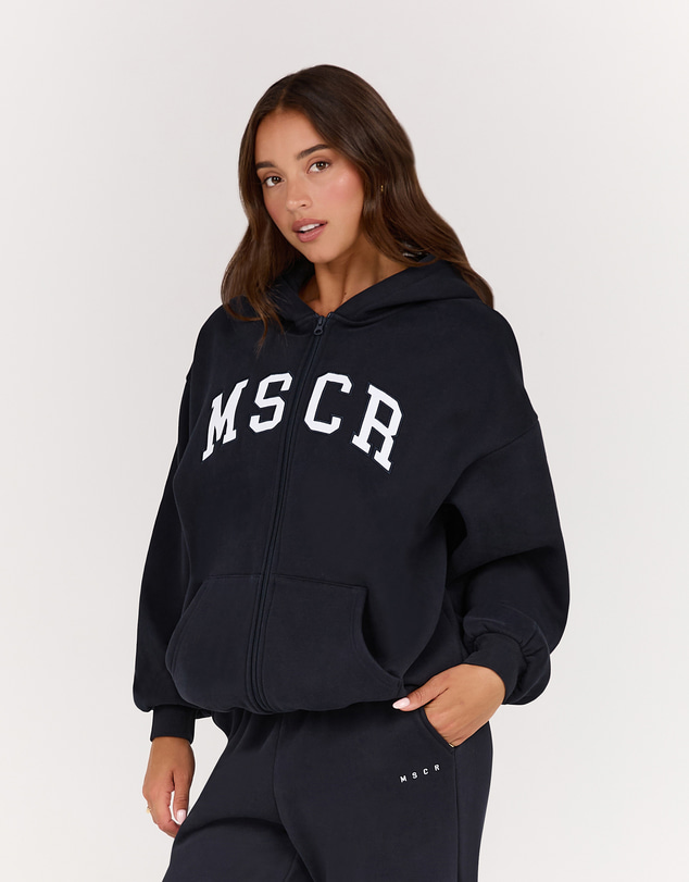 Muscle Republic - MSCR Collegiate Oversized Zip Up Hoodie