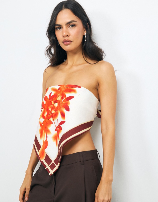 AERE - Ilaria Linen Scarf Top