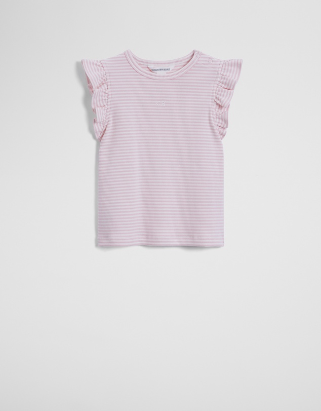 Country Road - Australian Cotton Blend Short Sleeve Stripe Rib T-shirt
