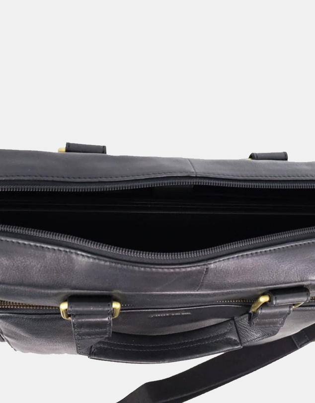 Pierre Cardin - Pierre Cardin Men's Leather Rustic Business/Laptop Bag