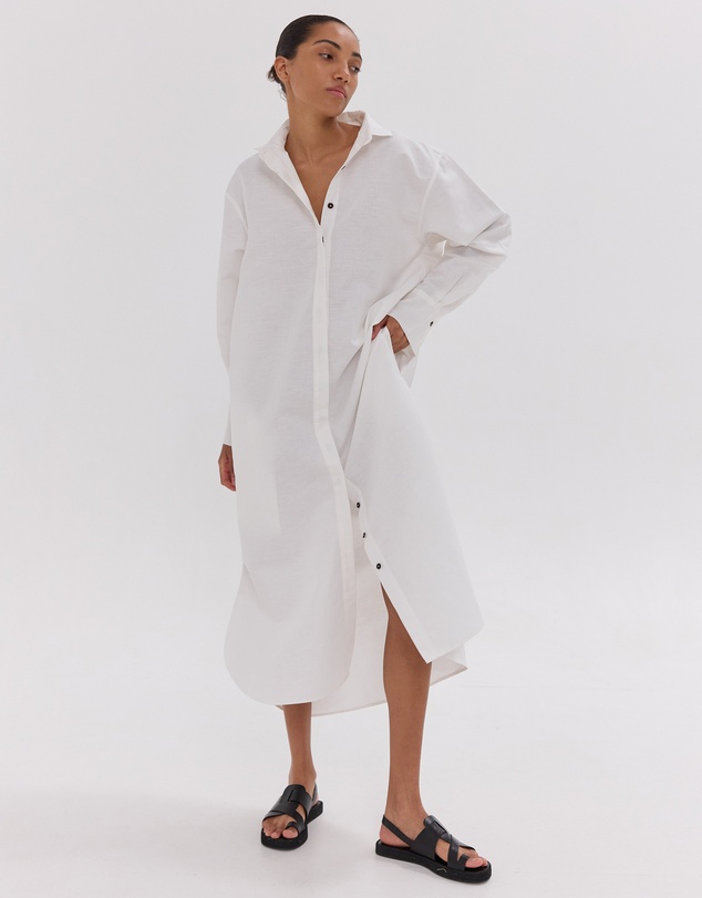 Cloth & Co. - The Shirt Dress | White