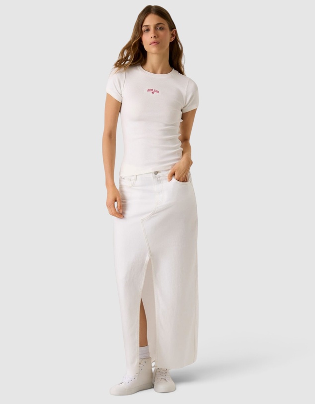 GUESS Jeans - GUESS JEANS Short Sleeve Ribbed Embroidered Tee
