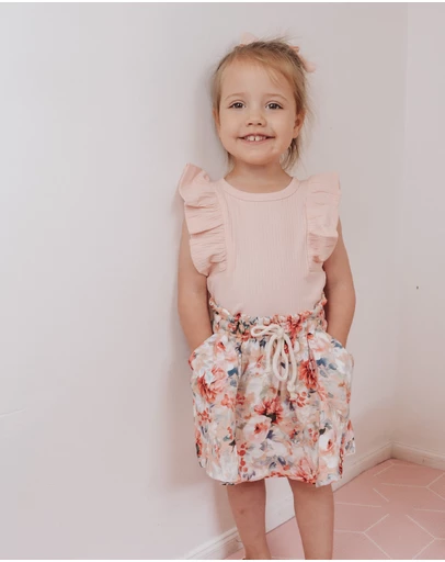WITH LOVE FOR KIDS - Cotton Muslin Paperbag Skirt - Babies - Kids
