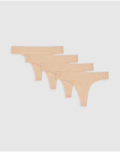 Ambra - 4 Pack Bare Essentials Recycled Nylon G String