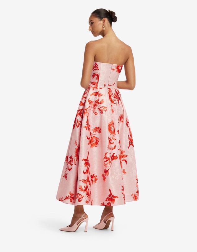 LEO LIN - Lynn Jacquard Bustier Midi Dress