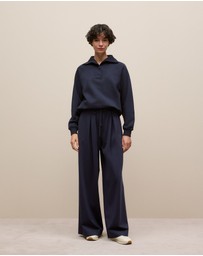 Trenery - Button Neck Sweat in Night Sky