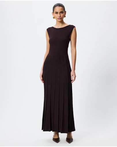 Tussah - Olivia Boat Neck Knitted Midi Dress