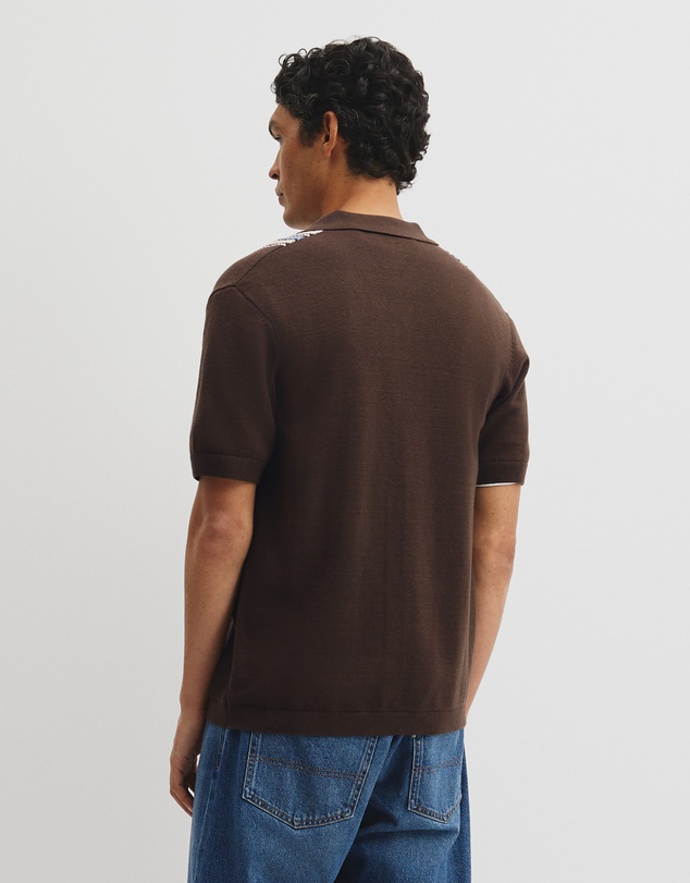 Country Road - Australian Cotton Textured Panel Knit Shirt