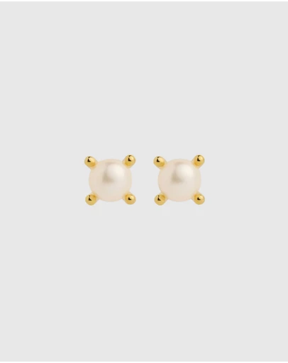 Najo - Moana Yellow Gold Pearl Earring