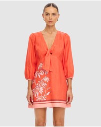 KIVARI - Ruby Tie Front Mini Dress
