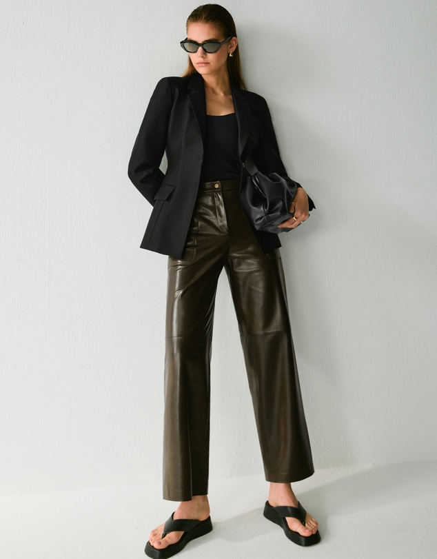 IDA+S - Greer Lambskin Wide-Leg Trousers