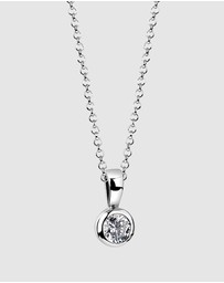 Elli Jewelry - Necklace with pendant Circle Zirconia 925 Sterling Silver