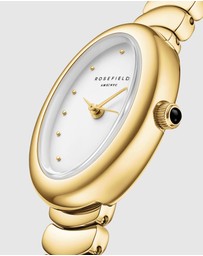 Rosefield - Ovale White Matte Gold-Tone Bracelet Watch