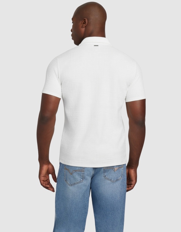 GUESS - Eco Percy Textured Zip Polo Shirt