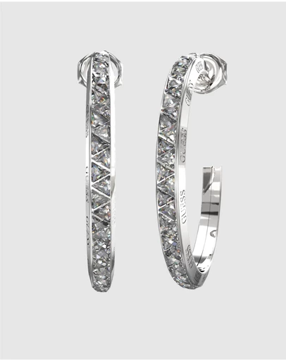 GUESS - Silver-Tone Trinity Hoop Earrings