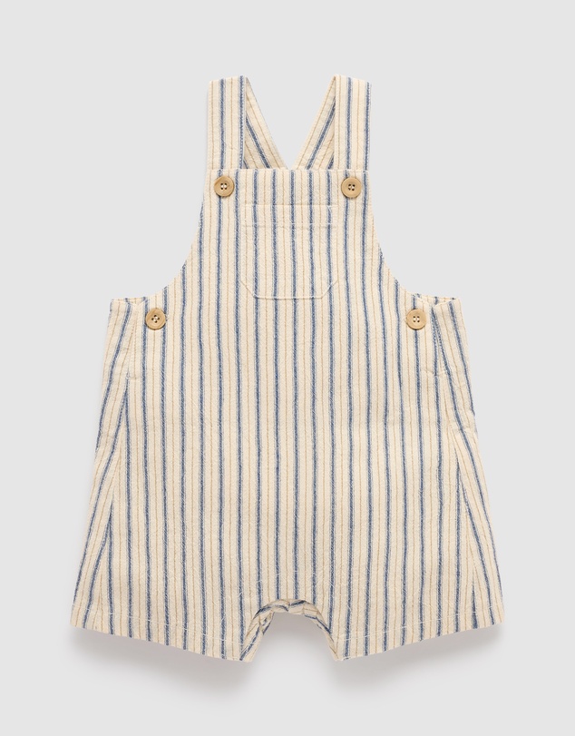 Purebaby - Relaxed Striped Overalls-Kids-Babies