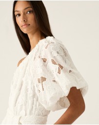 MOS The Label - Luna Embroidery One Shoulder Dress