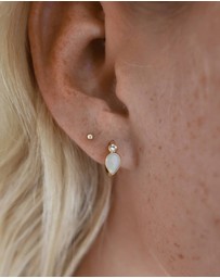 Luna Rae - Solid Gold - Medium Half Sphere Studs