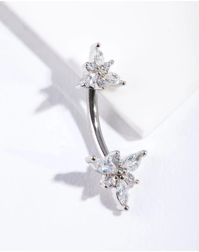 Lovisa - Surgical Steel Marquise Flower Belly Bar