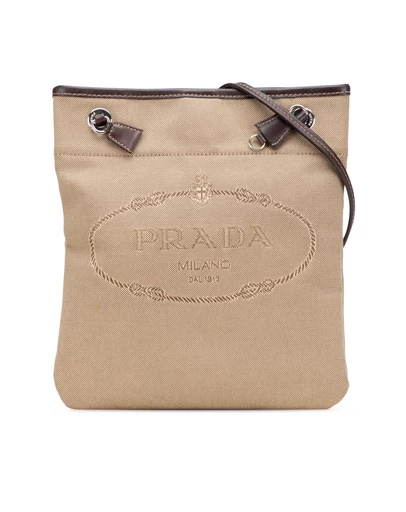 Pre-Loved by Azura Reborn - Pre-Loved prada Textured Shoulder Bag with Strap and Embellished Detail