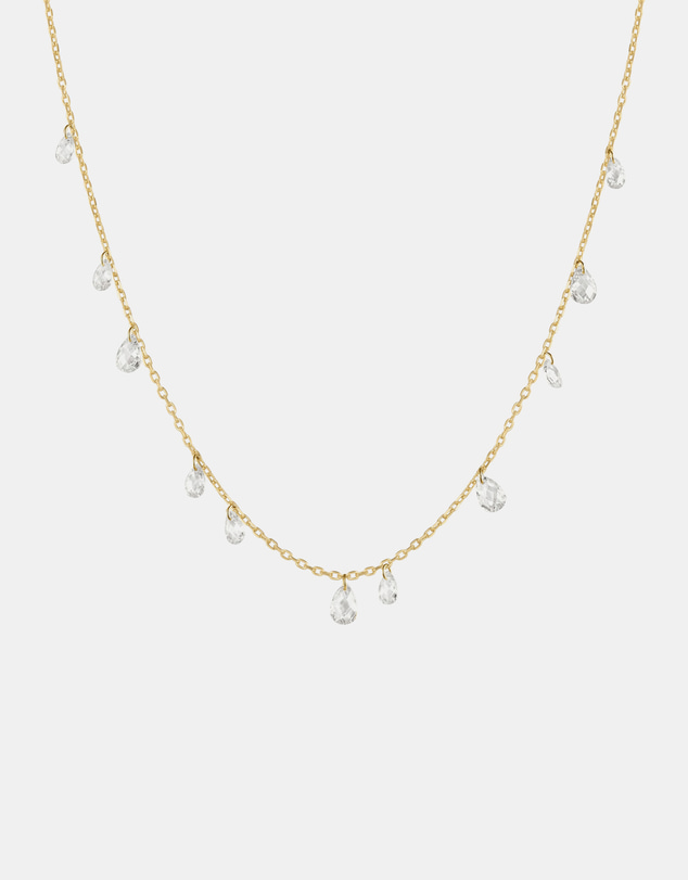 Ania Haie - Gold Ethereal Teardrop Dangle Station Necklace