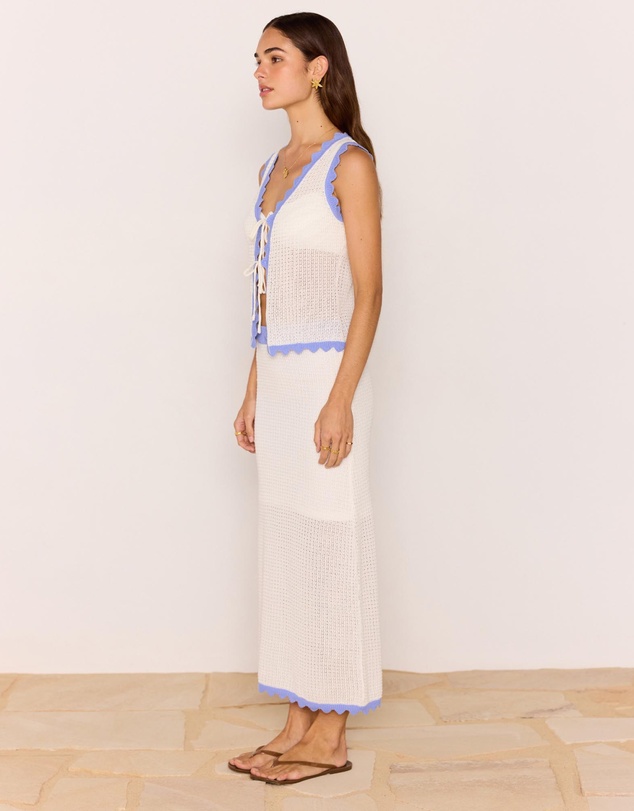 MINKPINK - Rae Contrast Knit Midi Skirt