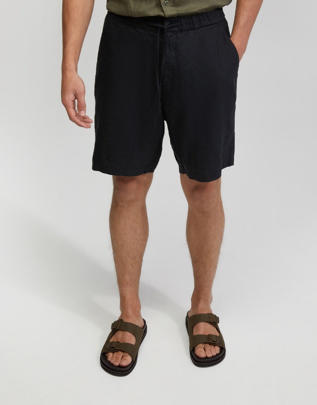 Oxford - Rocco Zip Front Linen Blend Shorts