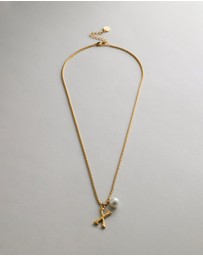 Zahar - Pearl Letter X Necklace