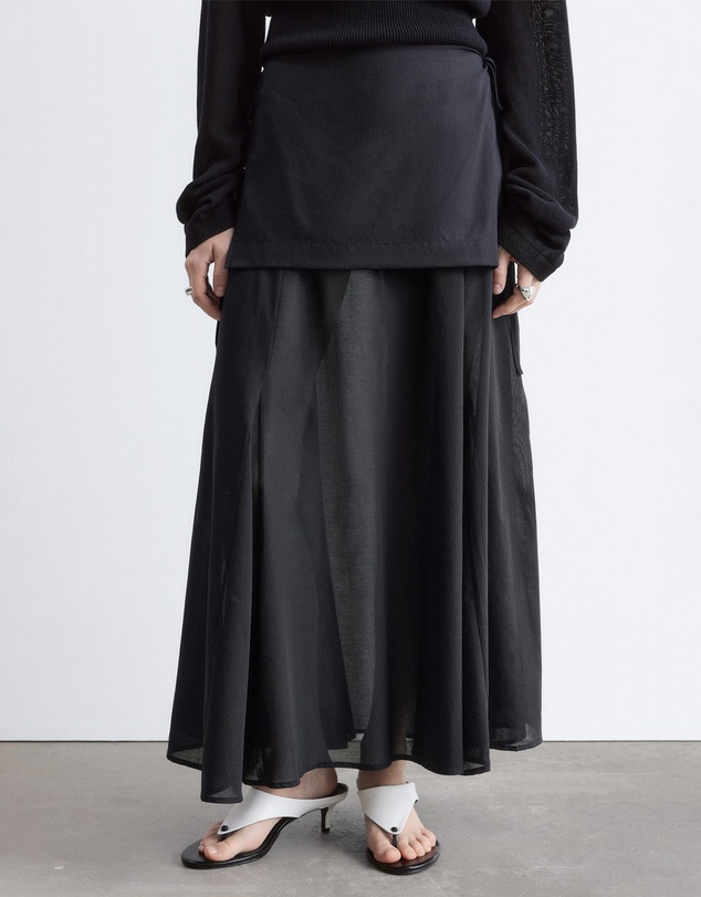 & Other Stories - Sheer Apron Midi Skirt