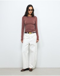 AERE - Emma Draped Cupro Top
