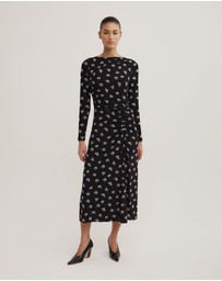 Witchery - Long Sleeve Ruched Mesh Dress