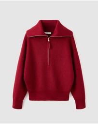 M.N.G - Funnel Neck Zip-Up Sweater