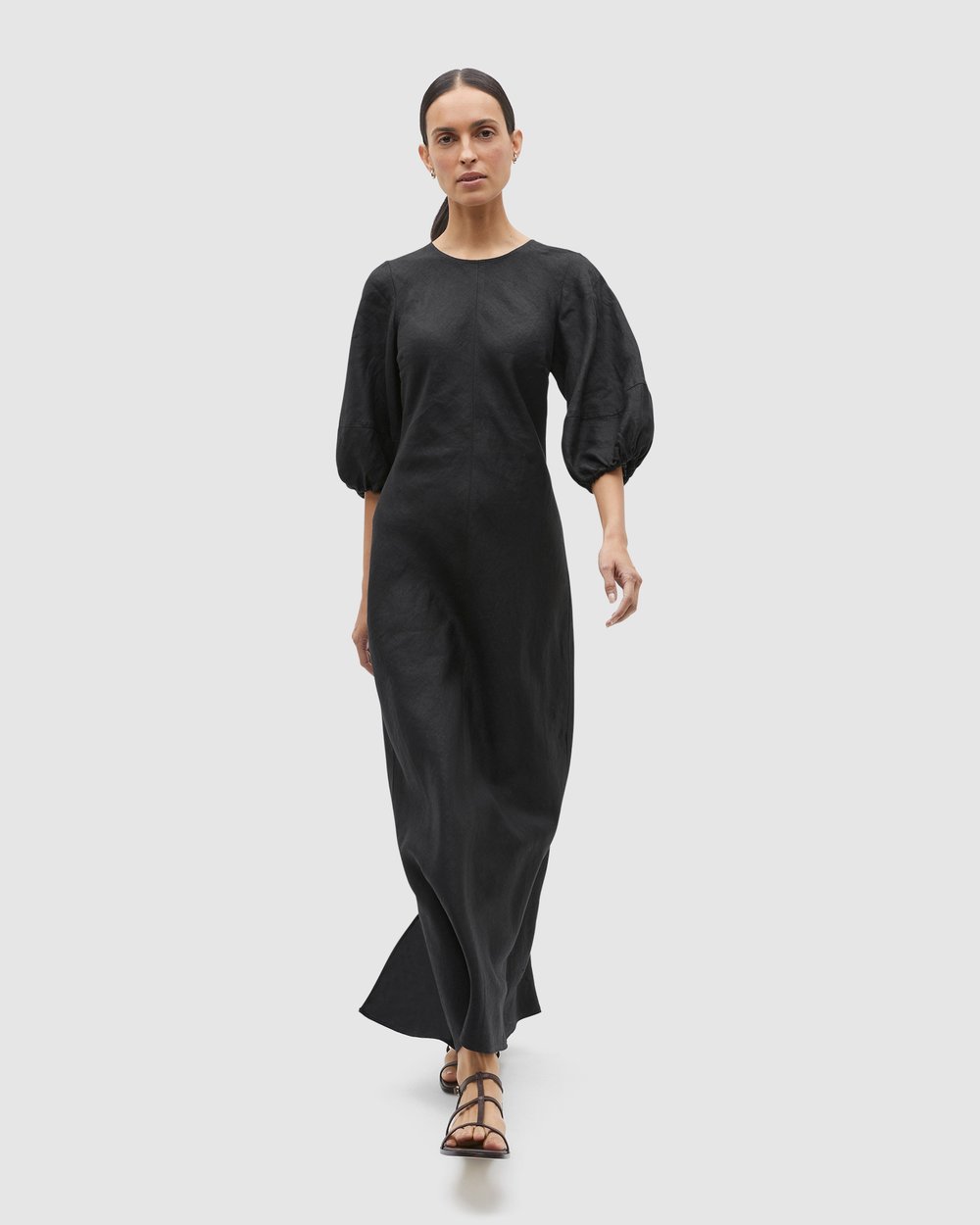 seed linen maxi dress Seed Heritage Linen Gathered Maxi Dress in Whisper White