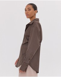 Cloth & Co. - The Dropped Yoke Shirt | Brazil Nut & White