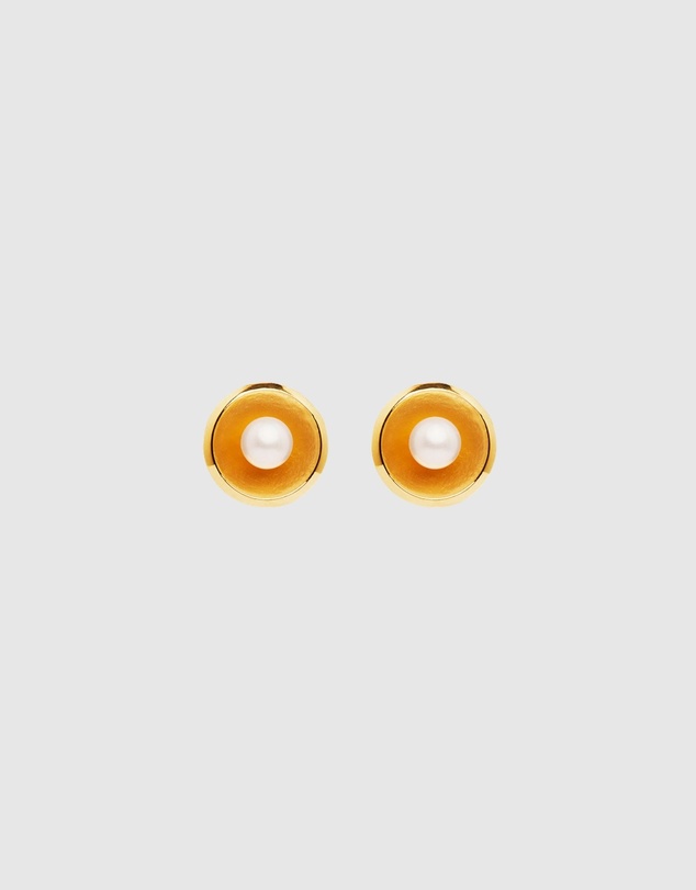 Najo - Capri Yellow Gold and Pearl Earrings