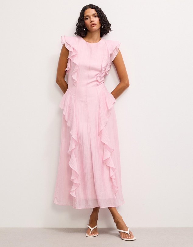 The Fated - Arisa Ruffled Midi Dress