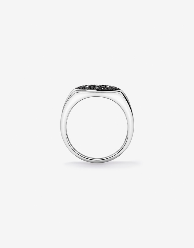 Michael Hill - 1.50TDW Black Diamond Pavé Signet Ring in Sterling Silver