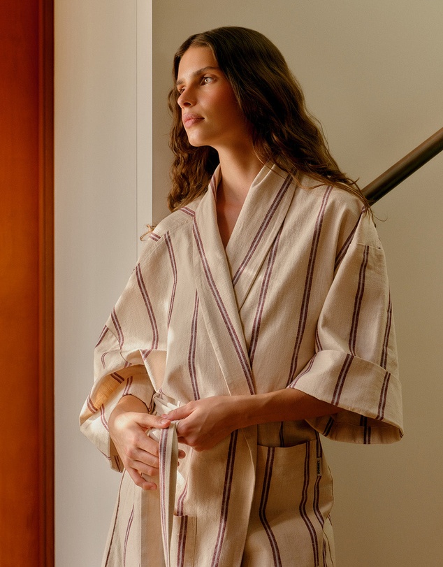 Hommey - Striped Ramie Robe