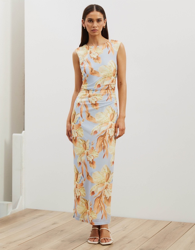 Atmos&Here - Priya Sleeveless Mesh Maxi Dress