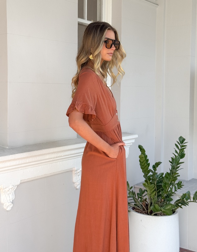 Esther & Co - Korbela Dress - Rust