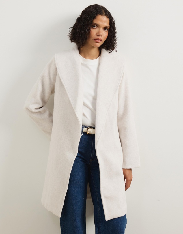 Atmos&Here - Dune Wool Blend Shawl Collar Coat